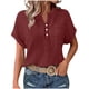thumbnail image 3 of Chaqueta para mujer,Blusa de manga corta con cuello en V para mujer, color liso, informal, holgada, con bolsillo, tela suave y transpirable para uso diario, sopatenor, 3 of 9