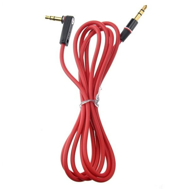 Cable de extensión de audio auxiliar de 1,2 m y 3,5 mm macho a macho para iPhone, iPod y teléfono móvil (rojo)
