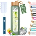 thumbnail image 1 of Botella de agua Aqulea Glass de 950 ml con funda de silicona sin BPA, 1 of 6
