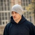 thumbnail image 4 of Bonnets Amples Unis pour Homme Automne Printemps Hip Hop Doux avec Bonnets Coupe-Vent Noir, 4 of 6