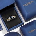 thumbnail image 5 of Gem Stone King 925 Sterling Silver Black Onyx and White Lab Grown Diamond 3 Stone Engagement Ring for Women (0.45 Cttw, Gemstone December Birthstone, Size 7), 5 of 6
