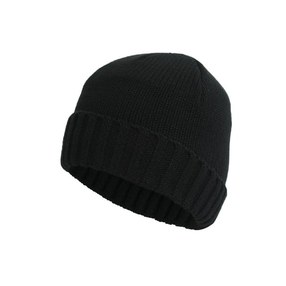 Heat Logic Fleece Lined Cuff Beanie - Stylish Cold Weather Hat for Men, Warm and Comfortable (Black)