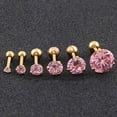 thumbnail image 2 of Ear Studs Anti-allergic Cubic Zirconia Stainless Steel 3 Prong Design Earrings For Daily Life, 2 of 5