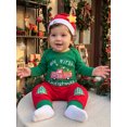 thumbnail image 6 of RUINIXCW Baby Christmas Outfit Crew Neck Long Sleeve Romper Pants and Hat 3 Pcs Set, 6 of 8
