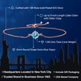 thumbnail image 2 of Gem Stone King 18K Rose Gold Plated Silver Swiss Blue Topaz Solitaire Bracelet for Women (1.00 Cttw, Round Cut 6MM), 2 of 4