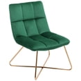 thumbnail image 6 of Duhome Velvet Accent Chair Retro Cliner Leisure Lounge Chair Mid Century Modern Chair Vanity Chair for Living Room Bedroom with Gold Metal Legs Dark Green 1 PCS, 6 of 8