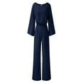 thumbnail image 5 of Clearance!NMMUED Dressy Jumpsuits for Women, One Piece Jumpsuits for Women, Cotton Jumpsuits for Women, Formal Jumpsuits for Women, Elegant Jumpsuits for Women, Blue XL, 5 of 8