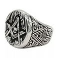 thumbnail image 6 of HOOUN Retro CZ Inlay Masonic Skull Ring Stainless Steel Pyramid God Eye Masonic Ring-10-Gold, 6 of 6