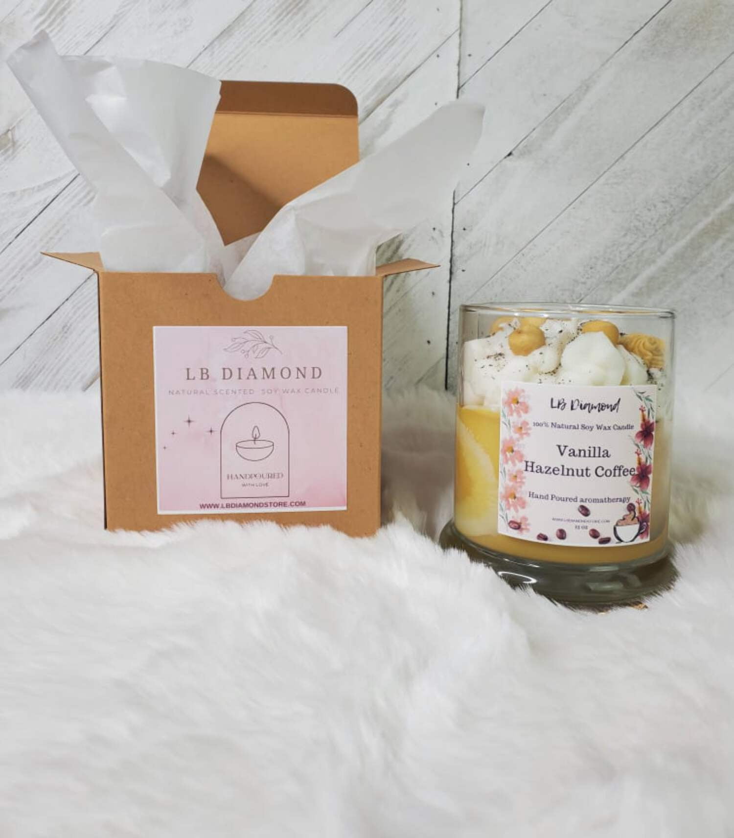 Vanilla  Hazelnut Coffee Whipped Natural Soy Wax Candle