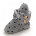 thumbnail image 4 of Newborn Baby Boy Girl Soft Fleece Booties Christmas Shoes Stay On Infant Slippers Socks Shoe Non Skid Gripper Toddler First Walkers Winter Ankle Crib Shoes (Stars Print), 4 of 9