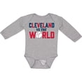 thumbnail image 3 of Inktastic Cleveland Vs. the World Blue and Red with Baseball Boys or Girls Long Sleeve Baby Bodysuit, 3 of 5