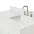 thumbnail image 4 of ARIEL Hamlet 36" White Bathroom Vanity, 1.5" Edge Carrara Quartz Countertop & Splash, Right Rectangular Sink, 2 Soft-Closing Doors, 2 Full Extension Drawers, Built in Toe Kick, Brushed Nickel, 4 of 9