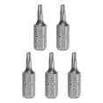 thumbnail image 1 of Uxcell 5pcs T10 Torx Destornillador Bit 1/4" Hex Shank 25mm/1" Longitud Acero S2 Estrella, 1 of 7