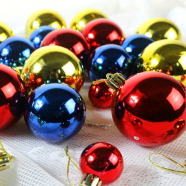 Holiday Time 40-Count Shatterproof Christmas Ornament Set, Red/Gold ...