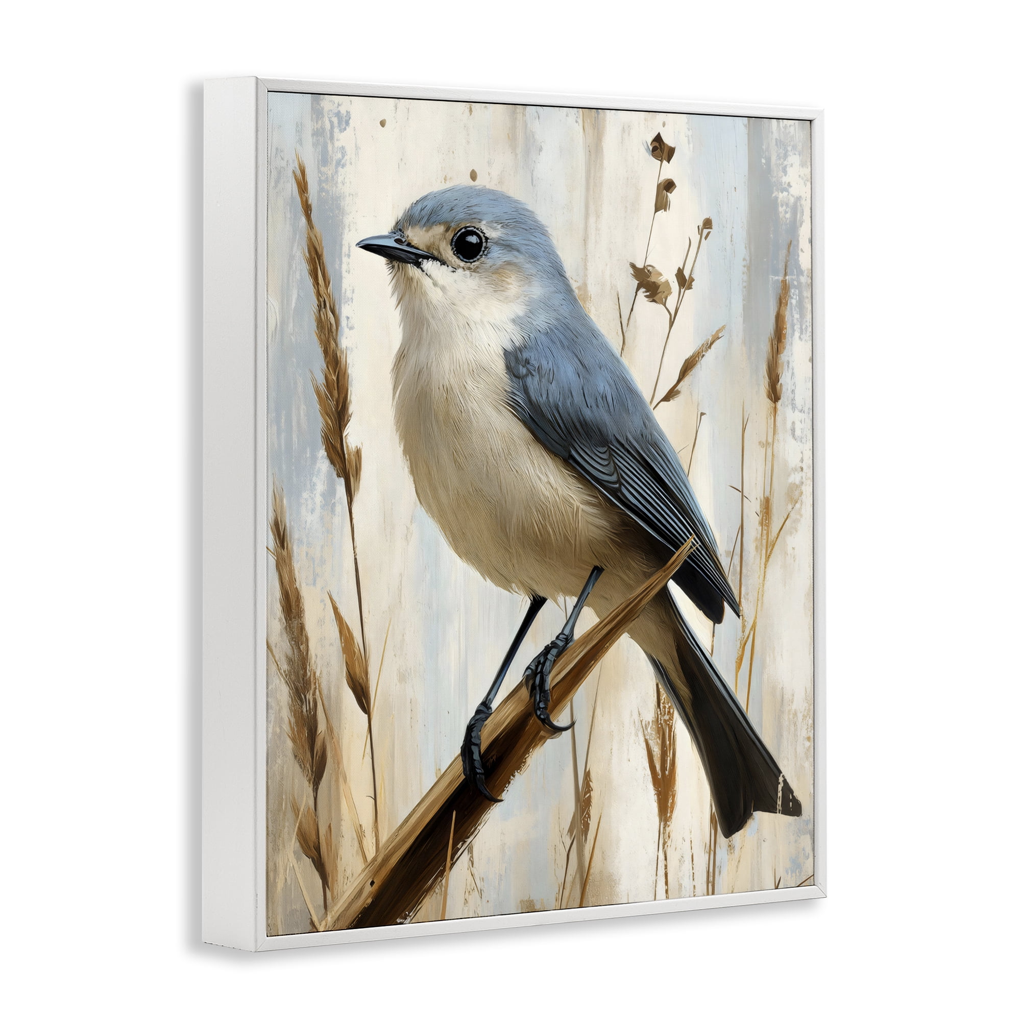 Stupell Industries Bluebird on Tall Glass Perch White Framed Giclee Art, design by Creative Studio