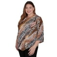thumbnail image 3 of Alfred Dunner Womens Plus-Size  Diagonal Animal Print Top With Necklace, 3 of 6