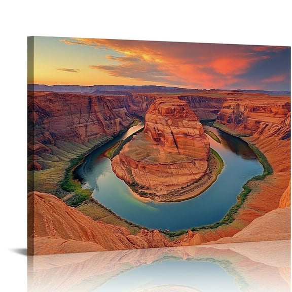 Sunset Canvas Art Print, Unframed 20x16 inches Nature Wall Art