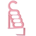 thumbnail image 4 of Unique Bargains Household Plastic Over Door Wardrobe Clothes Coat Towel Bags Hook Hanger Pink, 4 of 5