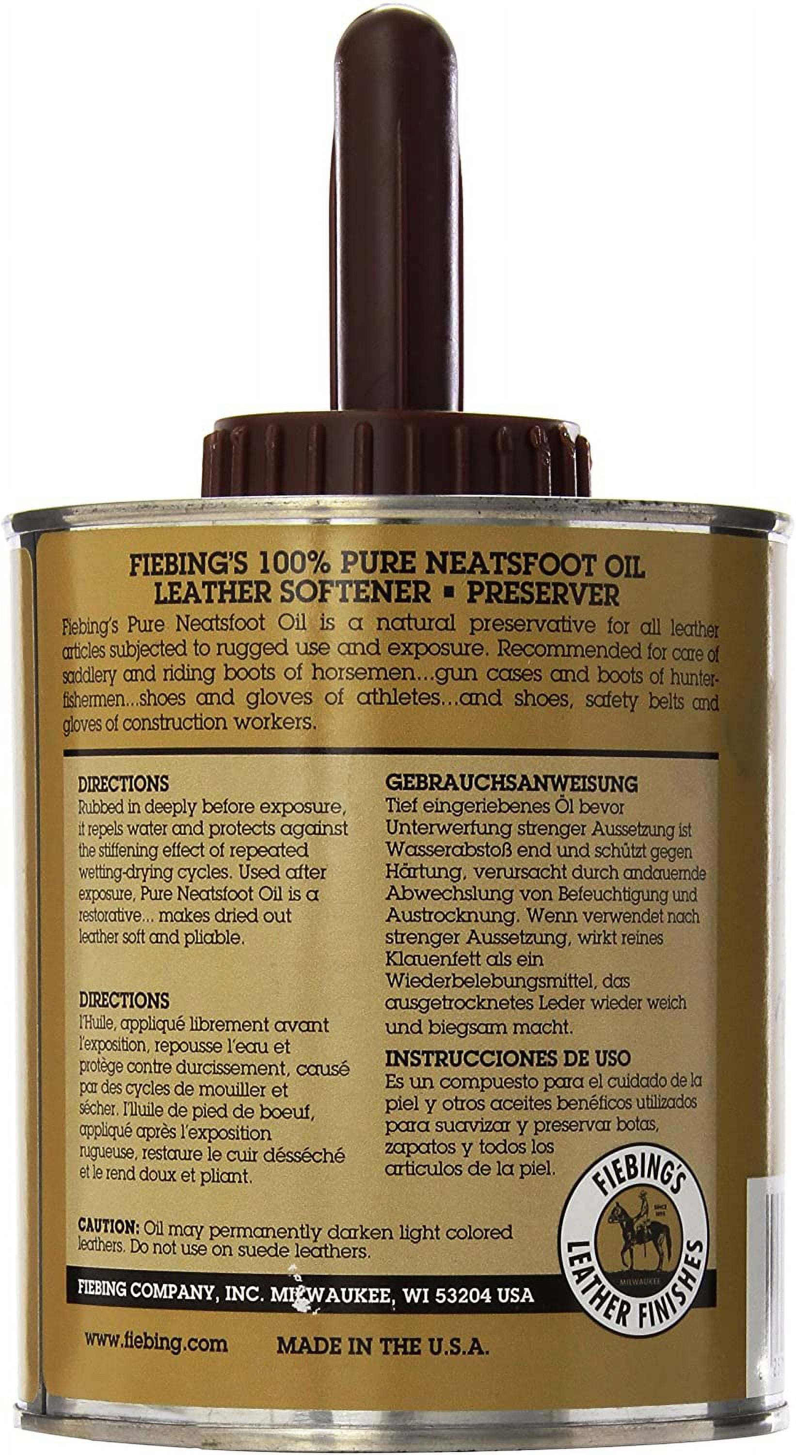 Fiebing's Pure Neatsfoot Oil 32 oz  Leather Softener  Comes with Applicator