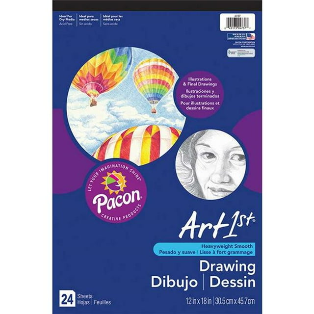 12 x 18 in. Art 1 Set Drawing Pad - Pack of 3