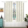 thumbnail image 2 of Subtle Leaf Pattern 63x55in Window Curtain Panels 63x55in 2-Piece Heavy Duty 80% Light Blocking, 2 of 5