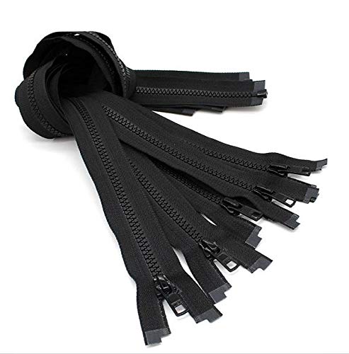 YKK #5 Vislon Molded Plastic Ski + Sport Separating Zippers (10 Zippers per Pack) Color Black (16")