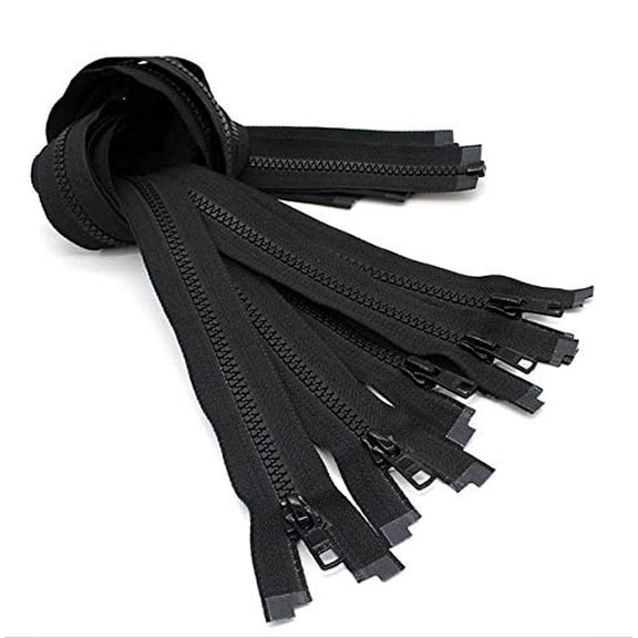 YKK #5 Ski + Sport Molded Plastic Separating Jacket Zippers (5 Zippers per Pack) Color Black (20")