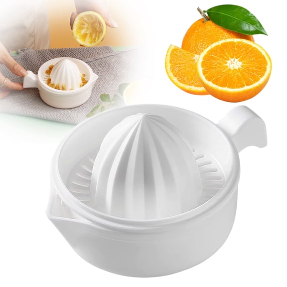 1Pc Household Manual Juicer,Plastic Manual Lemon Citrus Fruit Squeezer and Juicer,Tangerine Citrus Juicer Manual Juicer for Kitchen,Lemon Lime Squeezer with Comfortable Grip Handle,White,5x2.83"