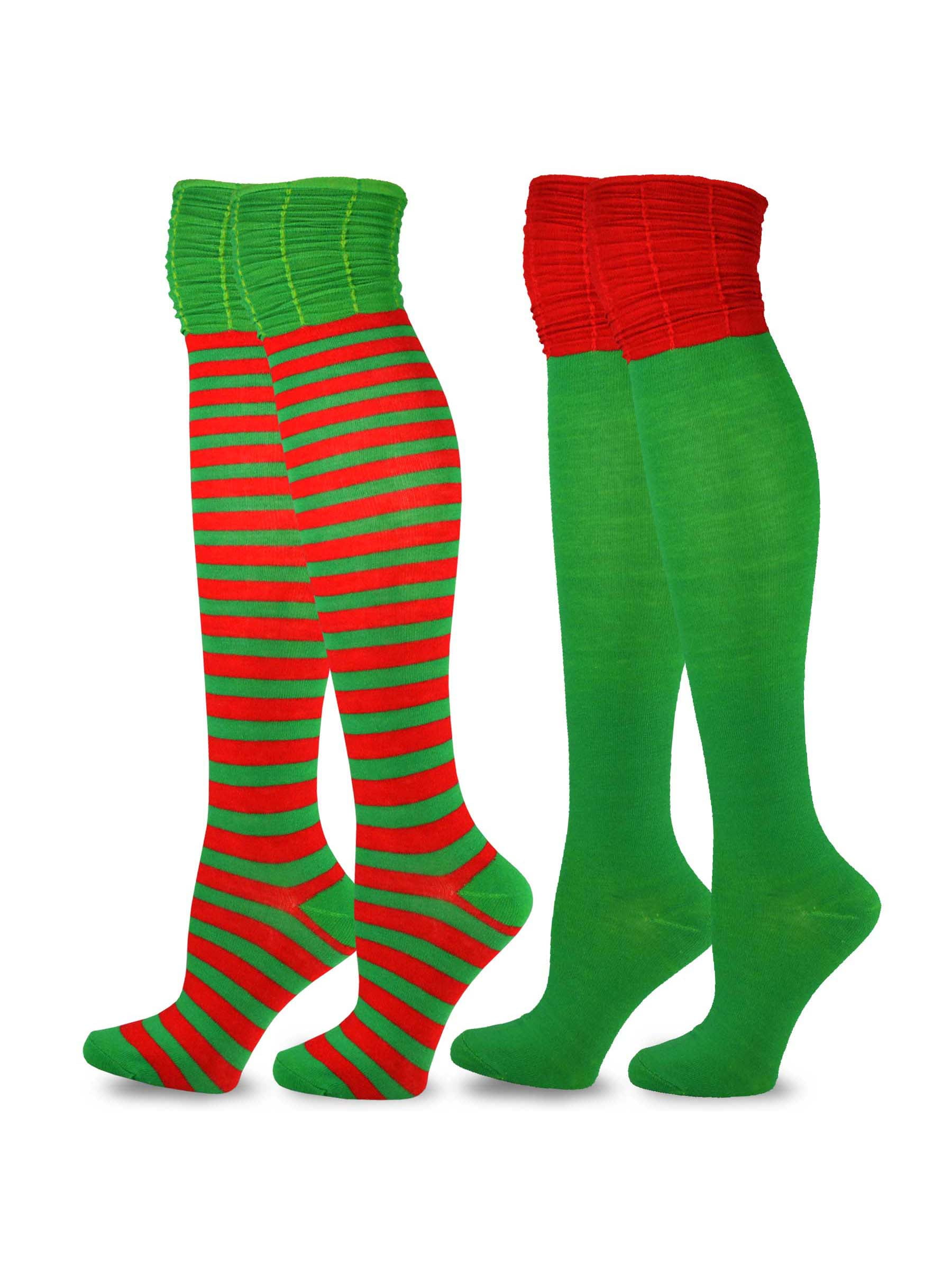 TeeHee Christmas and Holiday Fun Over the Knee High Socks for Women 2 ...