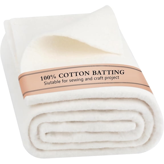 Natural Cotton Quilt Batting, 47 x 59 Inch Lightweight & All-Season Batting for Quilting, Sewing, Crafts, DIY Projects, 200 GSM