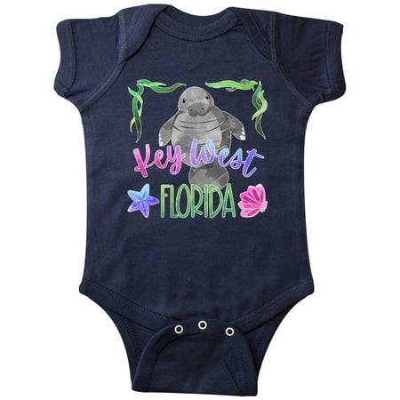 

Inktastic Key West Florida Cute Swimming Manatee Gift Baby Boy or Baby Girl Bodysuit