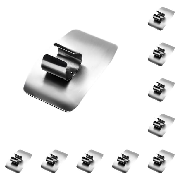 Toystoory Finger Guard Waterproof Finger Chop Safe Stainless Protection Rustproof Slice Steel Portable Tools Finger for Kitchen Tool Como se muestra 10piezas