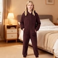 thumbnail image 2 of Jamsmile Kids Fuzzy Fleece Hooded Onesie Zip Up Jumpsuit Boys Girls Warm Winter Wear Fuzzy Warm Jumpsuit, 2 of 8