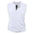 thumbnail image 4 of Men's Casual Sleeveless Henley Tank Top Summer Lightweight Breathable Button-Down Muscle Vest, 4 of 5