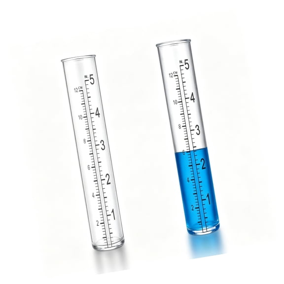 GJX 2 Pcs Plastic Rain Gauge Replacement Tubes,5.31In X 1In / 13.5Cm X 2.5Cm Clear Practical Outdoor Rain Gauges with Dual Scales for Garden Yard Home Using