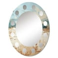thumbnail image 2 of Designart "Coastal Beach Sand I" Modern Round Wall Mirror - Coastal Oval Printed Decorative Oversized Mirror - Multiple Color Options, 2 of 4