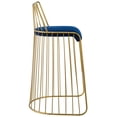 thumbnail image 3 of Modway Rivulet Gold Stainless Steel Performance Velvet Bar Stool in Gold Navy, 3 of 6