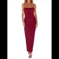 thumbnail image 3 of Vestido Ajustado con Tirantes Finos para Mujer, Informal, de Verano Vino Tinto S, 3 of 8