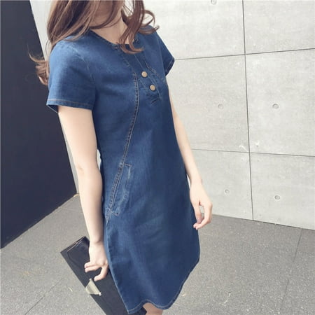 

Black Dresses for Women Womens Dresses Women Large Size Korean Leisure Denim Ready Dinner Sexy Evening Dress Midi Dresses Summer Dresses Cocktail Dress Summer Savings Clearance 2023 Blue 5XL