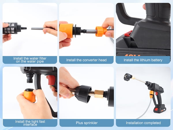 1 Set Cordless Power Washer High Power Washer Machine Electric Pressure Washer for Washing Car