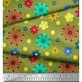 thumbnail image 3 of Soimoi Poly Georgette Fabric Colorful Flowers Clip Art Printed Fabric 1 Yard 52 Inch Wide, 3 of 3