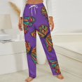 thumbnail image 3 of Colorful Butterfly Pattern Fabric Winter Female Pants Flannel High Waist Women Pants Lady Warm Straight Leg Plush Trousers, 3 of 7