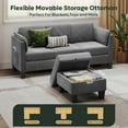 thumbnail image 3 of Bestier Corduroy Sectional Sofa Couches for Living Room, L-Shaped Modular Small Couch Convertible 3 Seater Sofa with Ottaman Storage,Gray, 3 of 10