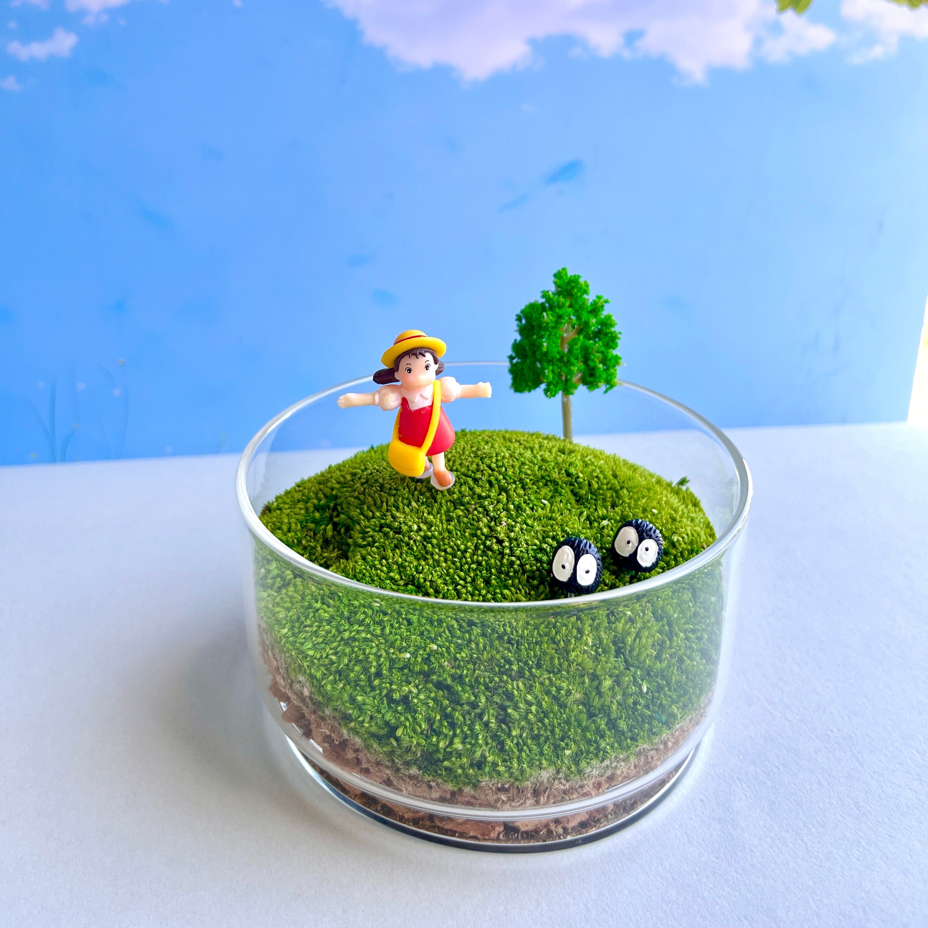 "Running to Freedom" Desktop Moss Decor Micro Landscape Lawn Handmade Decor Desktop Decoration Girl Graduation Gift Summer Holiday Gift