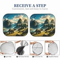 thumbnail image 5 of Kdxio Valley River Dinosaur Print 2-Piece Sun Shade Front Windshield - Foldable Car Front Window Sunshades for Most Sedans SUV Truck, 5 of 6