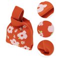 thumbnail image 3 of Unique Bargains 1 Pc Knitted Wrist Bag Flower Gift Bag Orange, 3 of 5