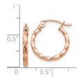 thumbnail image 3 of Auriga Fine Jewelry 14k Rose Gold Twisted Hoop Earrings for Women (L- 16mm, W- 15mm), 3 of 6