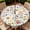 Colorful Wildflower, variant on Round Outdoor Tablecloth with Umbrella Hole, Zippered Fitted Tablecloth with Elastic Edge, Waterproof Table Cloth Cover for Picnic Party Fits 53"-60" Round Table, Leaves Collage