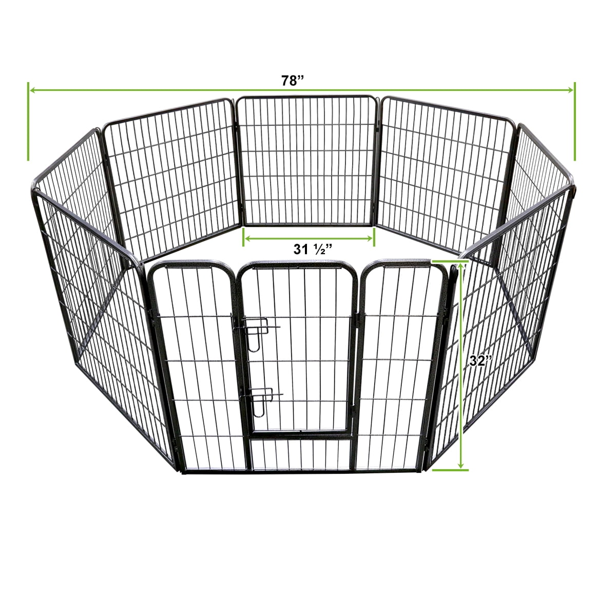 Geniqua Heavy Duty Metal 32" Tall Dog Pet Playpen Folding Yard Fence Cage 8-Panels