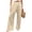 Beige #020, variant on Women's Palazzo Lounge Pants Wide Leg High Waist Pull-On Flowy Toursers with Pockets XL